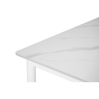 Обідній керамічний стіл TM-110 білий мармур + білий