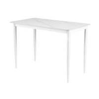 Обідній керамічний стіл TM-110 білий мармур + білий