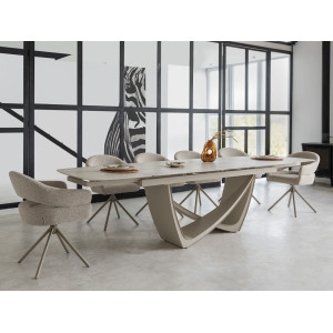 Керамічний стіл Беатріче TML-994 грей травертін + бежевий