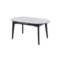 Керамічний стіл TM-126 білий мармур + чорний купити в меблі Blick