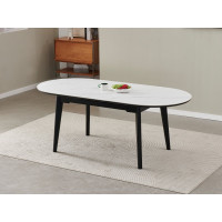 Керамічний стіл TM-126 білий мармур + чорний купити в меблі Blick