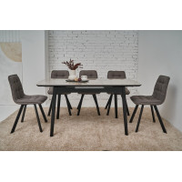 Керамічний стіл TM-76 калакатта мармур (сіра кераміка) + чорний