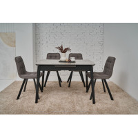 Керамічний стіл TM-76 калакатта мармур (сіра кераміка) + чорний