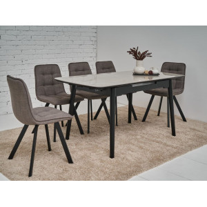 Керамічний стіл TM-76 калакатта мармур (сіра кераміка) + чорний