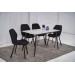 Обідній керамічний стіл TM-100 білий мармур + чорний в меблі Blick 