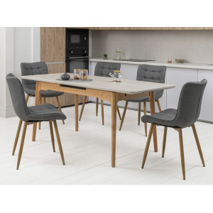 Керамічний стіл TM-89 травертін + дуб