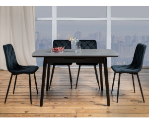 Керамічний стіл TM-87 гріджіо латте + чорний