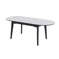 Керамічний стіл TM-126 білий мармур + чорний