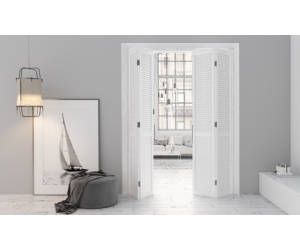 Louvred facades 2482 * 694 - 4 pcs with door frame 2513 * 2874 + folding system "Accordion"