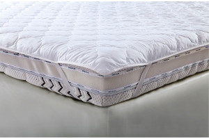The mattress cover is double-sided with corner retainers