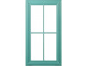 Facade Bastion + Cross 716*396 Matte turquoise - Painted facades MDF 19 mm  with standard types of milling