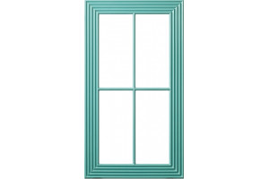 Facade Bastion + Cross 716*396 Matte turquoise - Painted facades MDF 19 mm  with standard types of milling