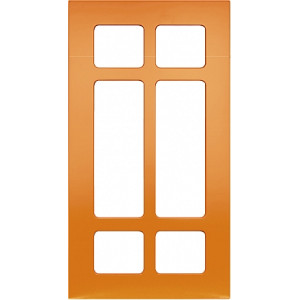 Facade Straight + Cross 716*396 Orange matte - Painted facades MDF 19 mm  with standard types of milling