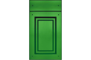 Фасад Прямой Бавария Т 716*396 Зеленый матовый + патина Grey - Крашеные фасады МДФ 19 мм  со стандартными видами фрезерования 