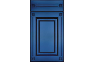 Facade Straight + Bline Bavaria 716*396 Blue matt - Painted facades MDF 19 mm  with standard types of milling