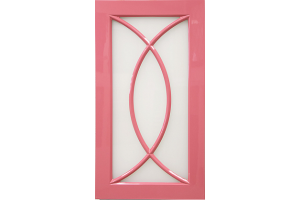 Фасад Витрина & шпросы  арт 1324 716*396 розовый глянец  -  Крашеные фасады МДФ 19 мм с фрезеровкой в стиле Modern