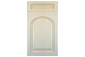 Denver 45 White & Beige Top Matt - 19 mm painted MDF fronts with Neo Classik style milling 