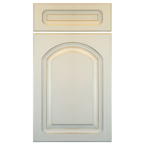 Denver 45 White & Beige Top Matt - 19 mm painted MDF fronts with Neo Classik style milling 