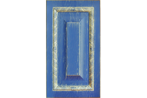 Facade Turin Art AD 4123 FG 716 * 396 Blue Structure & Gold Foil MDF facades with milling in Art Decor style