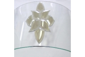 Radial glass 620*R300*4 mm transparent with bevels - furniture glass for insertion into facades under glazing