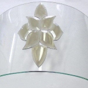 Radial glass 620*R300*4 mm transparent with bevels - furniture glass for insertion into facades under glazing