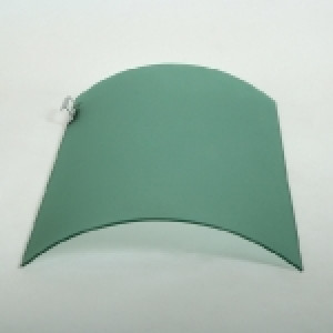 Radius glass R300 620*R300*4 mm satin green - furniture glass for insertion into facades under glazing