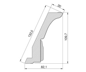 Карниз з декором верхній прямий