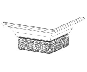 Капитель с декором угловая внешняя 90°