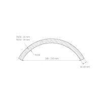 Радиусный МДФ фасад R150 наружный хорда 232 мм
