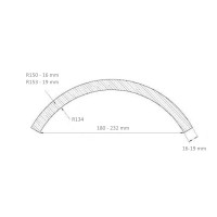 Радиусный МДФ фасад R150 наружный хорда 232 мм