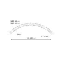 Радиусный МДФ фасад R200 наружный хорда 283 мм
