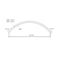 Радиусный МДФ фасад R250 наружный хорда 422 мм