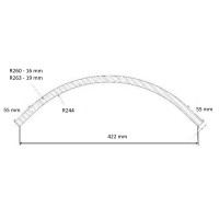 Радиусный МДФ фасад R250 наружный хорда 422 мм