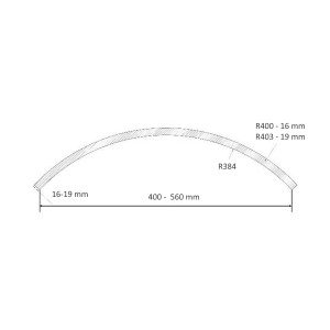 Радиусный МДФ фасад R384 наружный с правильным радиусом