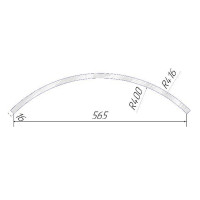 Radius MDF facade R400 external with correct radius chord 565 mm