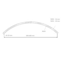 Radius MDF facade R450 external with a correct chord radius of 600 mm