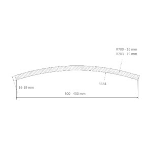 Radius MDF facade R700 external with the correct radius