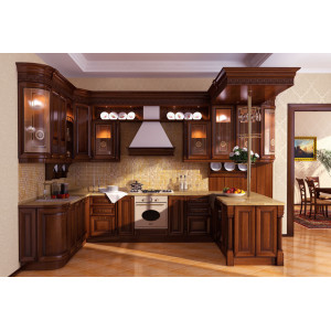 Solid wood kitchen No. 12221 Apollo facade series from solid alder 