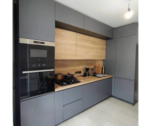 Меблі корпусні для кухні № 1221 з інтегрованою ручкою