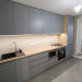 Cabinet furniture for kitchen No. 1012 painted MDF facades with integrated handle