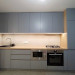 Cabinet furniture for kitchen No. 1012 painted MDF facades with integrated handle