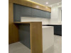 Cabinet furniture for kitchen No. 1123 Solid wood fronts with integrated handle + natural oak veneer 