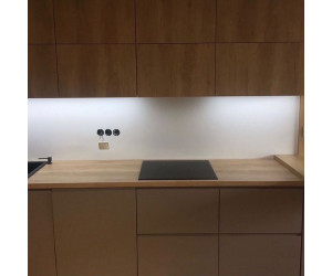 Меблі корпусні для кухні № 1125 фарбовані МДФ фасади сірий матовий + шпоновані фасади 