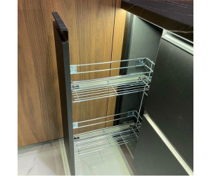 Мебель корпусная для кухни № 1129 крашеные МДФ фасады белые и серые с интегрированной ручкой 