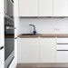 Cabinet furniture for kitchen No. 1013 painted MDF facades with integrated handle