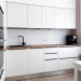 Cabinet furniture for kitchen No. 1013 painted MDF facades with integrated handle