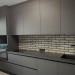 Cabinet furniture for kitchen No. 1131 painted MDF facades gray with integrated handle Modern style 