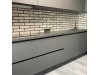 Меблі корпусні для кухні № 1131 фарбовані МДФ фасади сірі з інтегрованою ручкою стиль Modern 