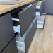 Cabinet furniture for kitchen No. 1134 painted MDF facades with integrated handle 