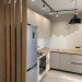 Cabinet furniture for kitchen No. 1135 painted MDF facades with integrated handle 